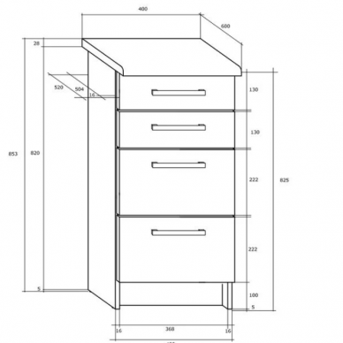 Apatinė spintelė PALO S40/4SZ 1