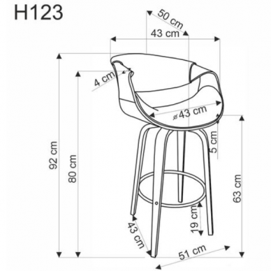 Baro kėdė H-123 3
