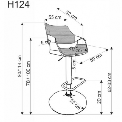 Baro kėdė H-124 3