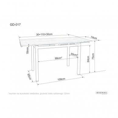 Stalas GD-017 12