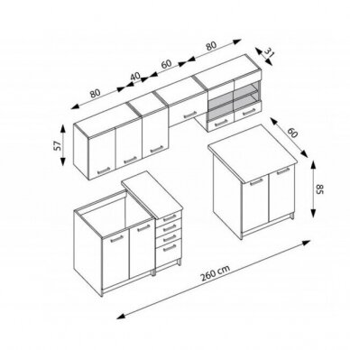 Virtuvės komplektas AMANDA 1 260 3