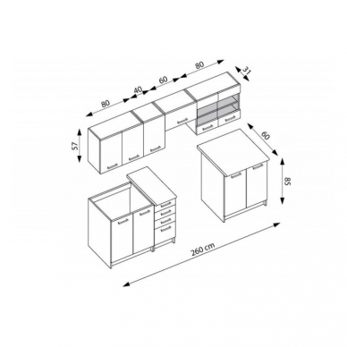 Virtuvės komplektas AMANDA 2 260 3